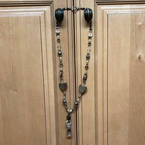 Source Unknown Heart Pendant Necklace - Black and Gold